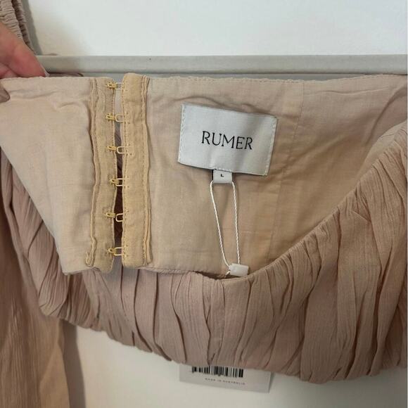 NWT Rumer Camille Long Sleeve Crop Top In Nude Size Large - Picture 4 of 6